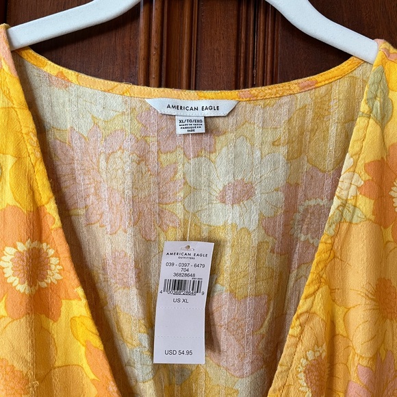 NWT American Eagle Outfitters Yellow Romper Size XL - Picture 7 of 8